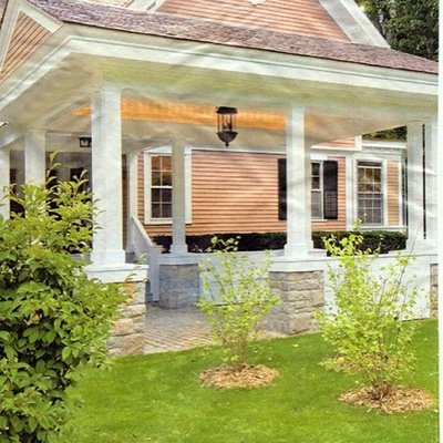 Garage with slate roof