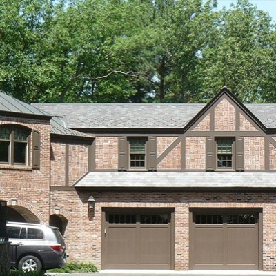 Garage with slate roof